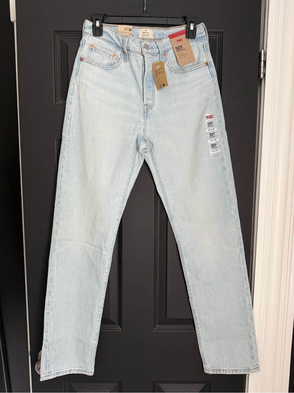 Levi's Light Blue High-Rise Straight Jeans